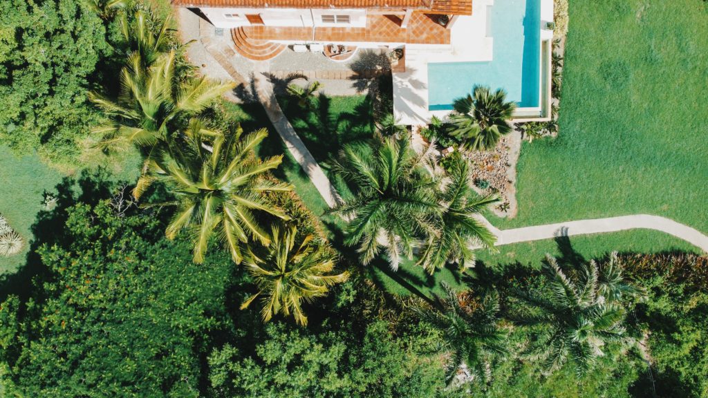 Costa Rican Real Estate - Tropical house from birds eye view